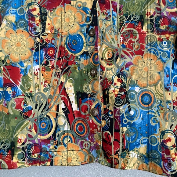 Kaktus Jacket Size Medium Multicolor Printed Button Down Colorful Artsy Unique - Picture 4 of 10